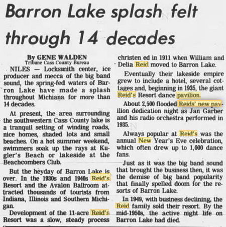 Avalon Ballroom at Barron Lake - 1979 RETROSPECTIVE ARTICLE ON BARRONS LAKE